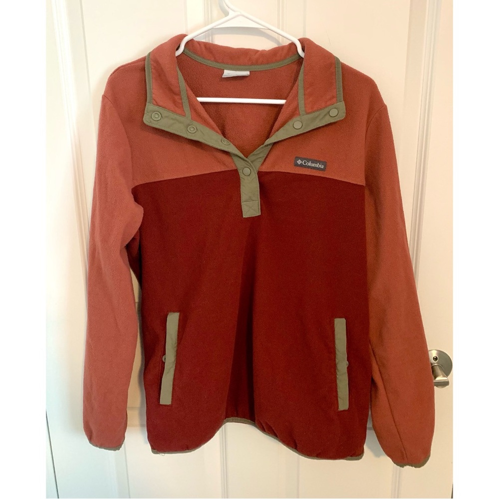 Columbia Women’s Split Color Fleece Quarter Snap Pullover in XL